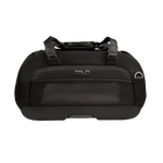 Czarny duffel bag Tavo z panelem siatkowym i regulowanymi paskami.