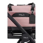 Dupree ii sakura transporter lotniczy z isofix do 9 kg w różowo-czarnym foteliku samochodowym z siateczką i skórzanymi paskami