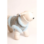Light blue faux fur-trimmed tweed dog vest from zestaw 2w1 dla psa ręcznie wykonany for stylish warmth and comfort