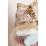 Beige tweed handbag with faux fur trim and gold-tone hardware complementing zestaw 2w1 dla psa różowy