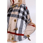 Louis royal quilted kombinezon dla psa in beige with fur lining featuring checkered pattern and gold buttons
