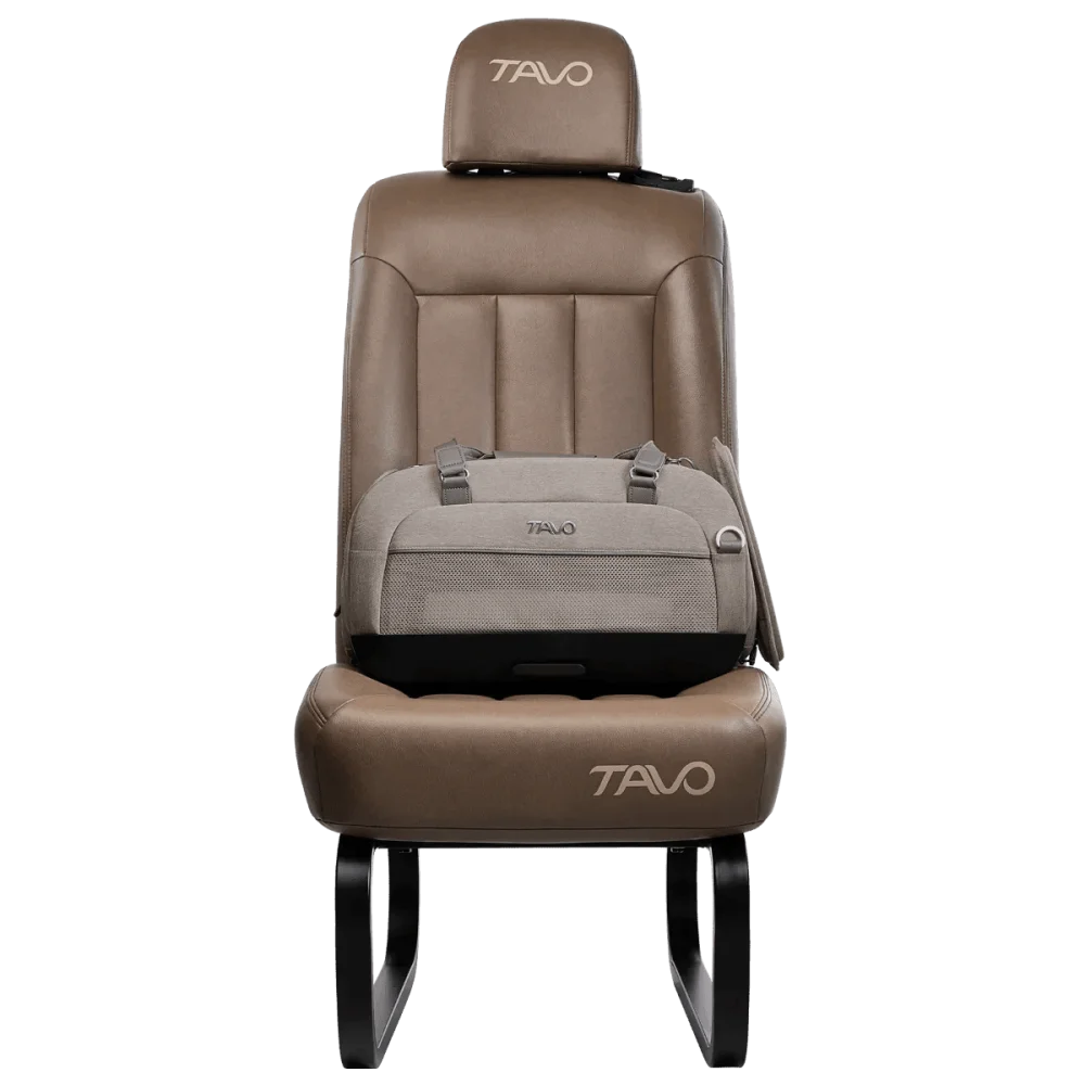 Tan skórzany fotelik dupree ii merle transporter lotniczy z isofix i poduszką tavo do 9 kg