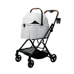 Wózek tinker silver gray ibiyaya biało-czarny z drewnianymi uchwytami premium produkty dla psa i kota