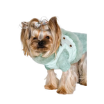 Delicate mint green knitted dog sweater with scalloped edges and buttons in zestaw 2w1 etoile anastazja naturalnej wełny